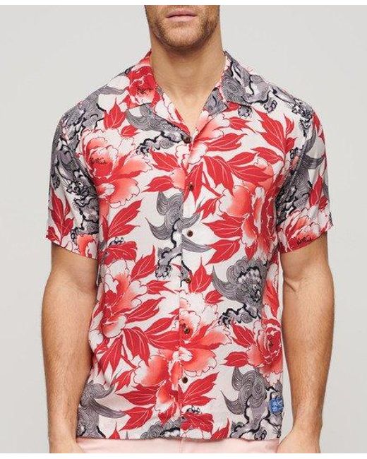 Superdry Red Hawaiian Resort Shirt for men