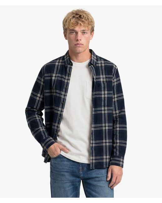 Superdry Blue & Co Long Sleeve Cotton Lumberjack Shirt for men