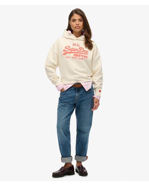 Superdry Natural & Co Vintage Logo Neon Relaxed Hoodie