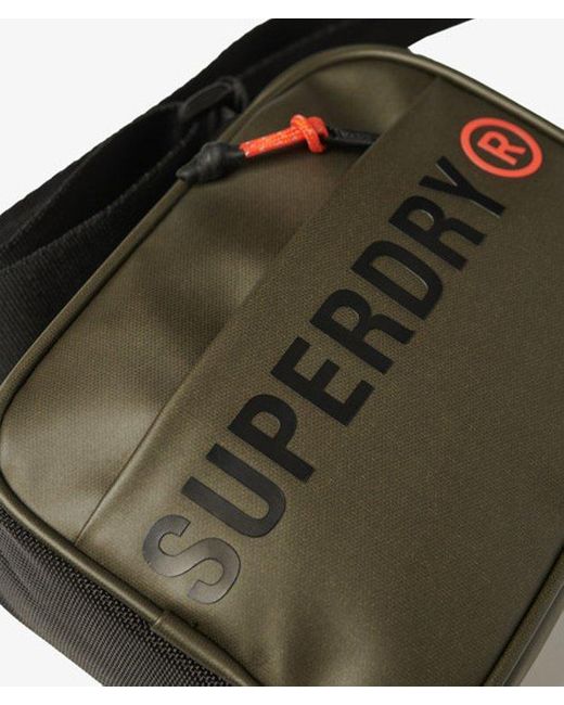 Superdry Green & Co Brand Print Tarp Cross Body Bag