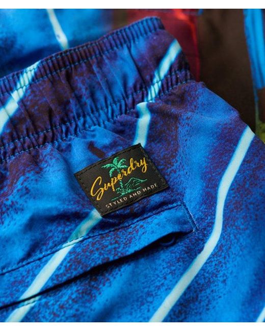 Superdry Blue & Co Photographic 17-inch Recycled Swim Shorts for men