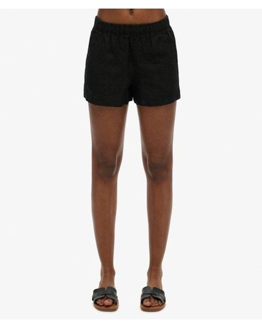 Superdry Linnen Short in het Black