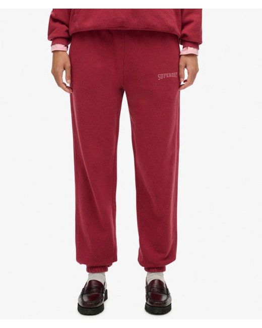 Superdry Red Athletic Essential Boyfriend Joggers