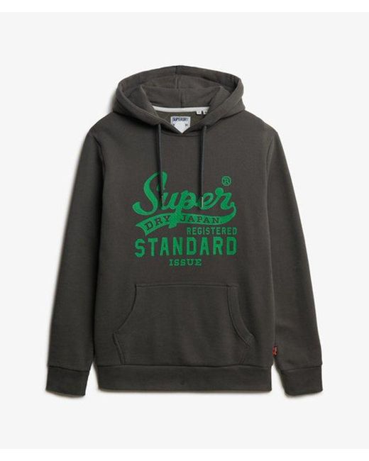 Superdry Green Standard Script Hoodie for men