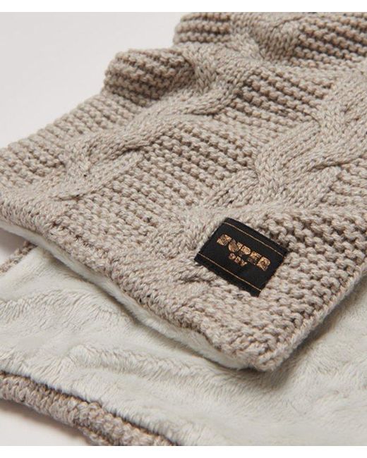 Superdry Gray & Co Cable Knit Scarf