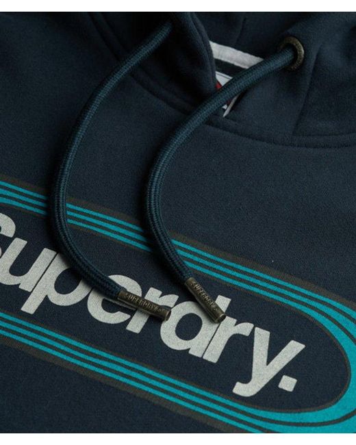 Superdry Blue Vintage Trade Tab Hoodie for men