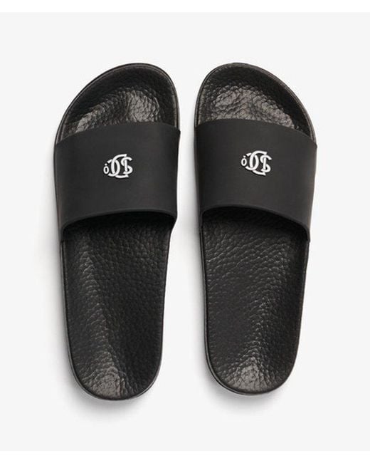 Superdry Black & Co . Pool Sliders for men