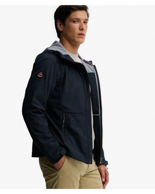 Superdry Blue & Co Hooded Softshell Trekker Jacket for men
