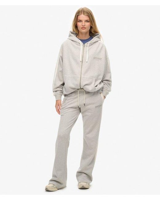 Superdry Gray & Co Athletic Stripe Flare joggers