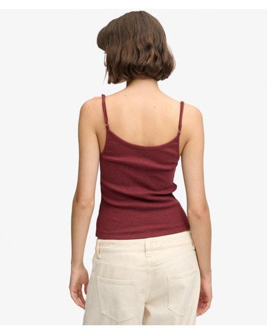 Superdry Red & Co Athletic Essentials Button Down Cami Top