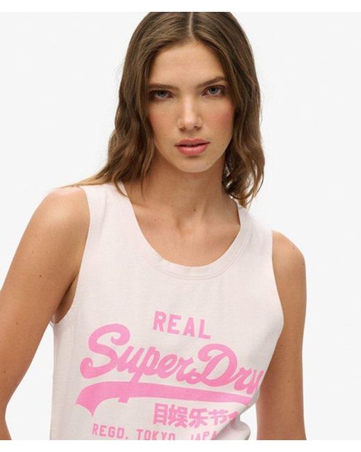 Superdry Red & Co Vintage Logo Neon Scoop Neck Tank