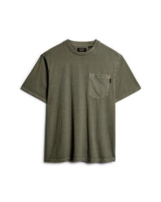 T-shirt à poche avec surpiqûres contrastées Superdry pour homme en coloris Green