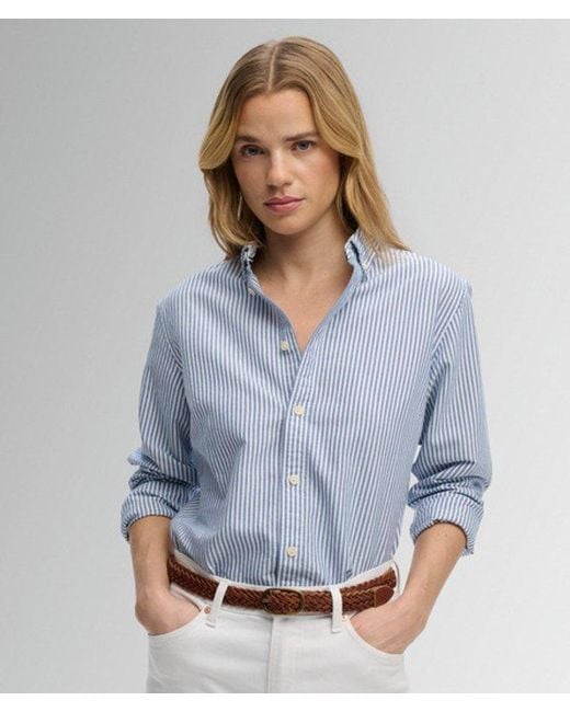 Superdry Blue & Co Slim Oxford Long Sleeve Shirt
