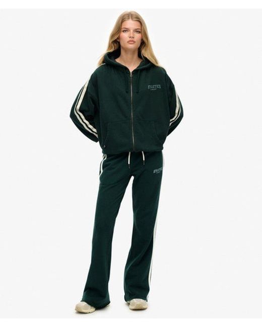 Superdry Green Athletic Stripe Flare joggers