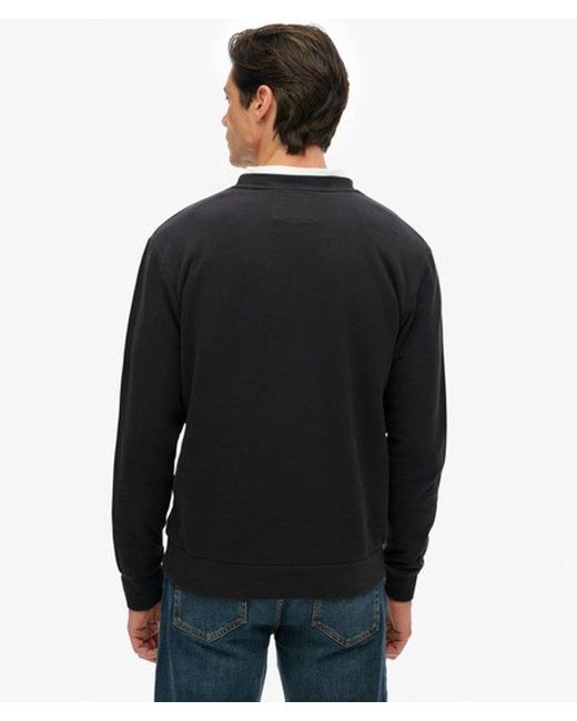 Superdry Black Service Supply Loose Sweatshirt for men