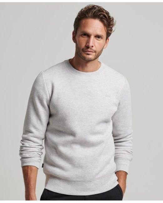 Superdry Gray Vintage Logo Embroidered Crew Sweatshirt for men
