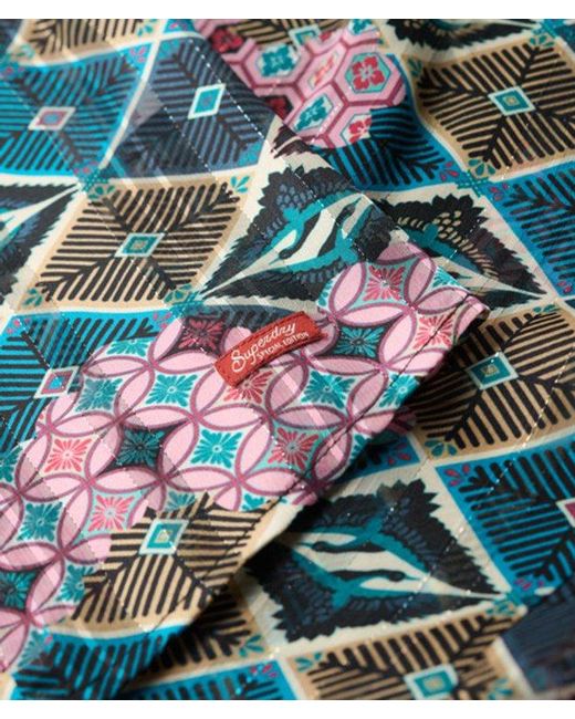 Superdry Blue & Co Sheer Lurex Printed Blouse