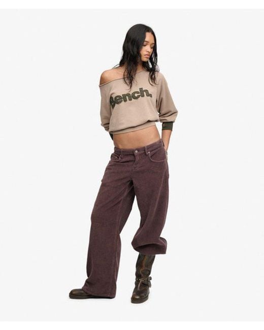 Superdry Brown Bench X & Co Bench Bardot Oversized Sweatshirt