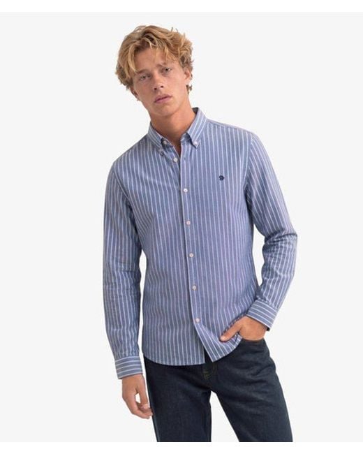 Superdry Blue & Co Preppy Oxford Long Sleeve Shirt for men