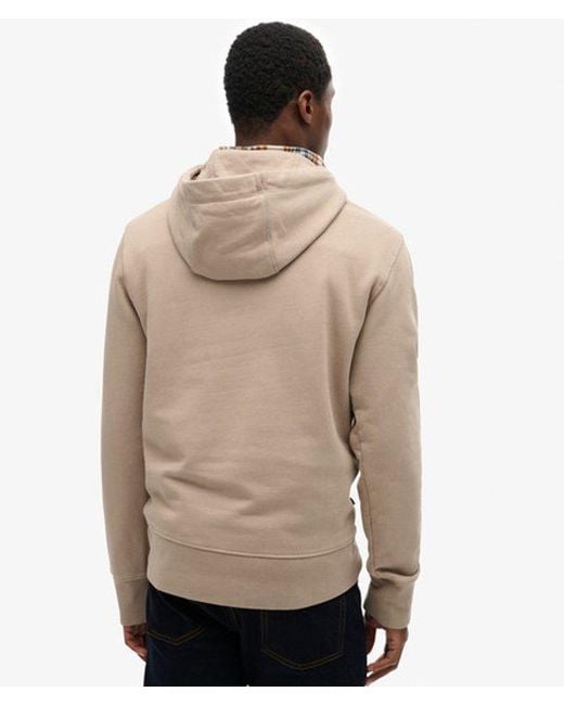 Superdry Natural & Co Micro Logo Graphic Loose Hoodie for men