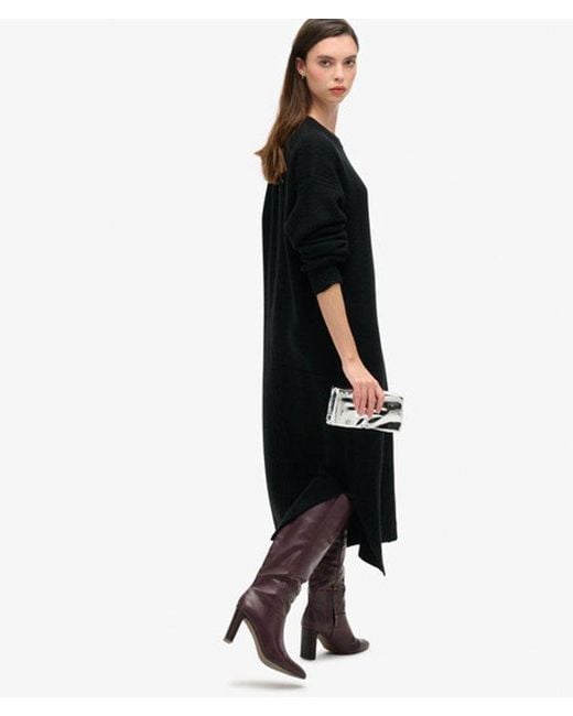 Superdry Black & Co Slouch Midi Jumper Dress