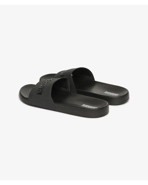 Superdry Black & Co Logo Pool Sliders for men
