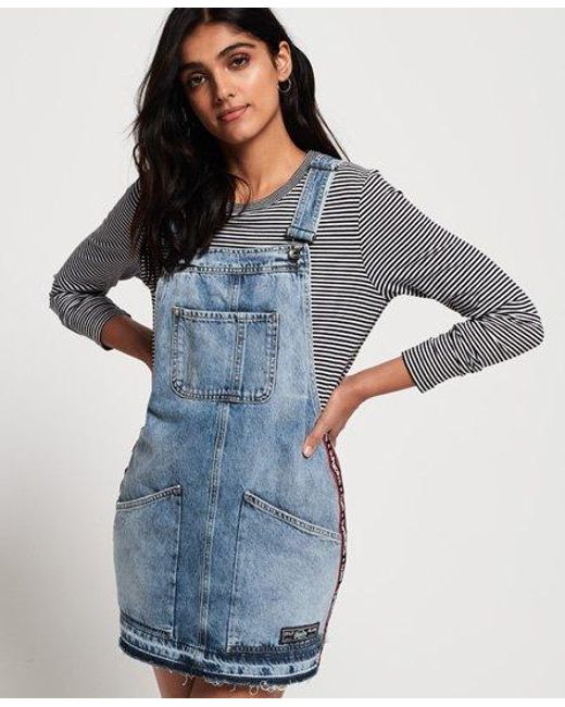 long denim dungaree dress