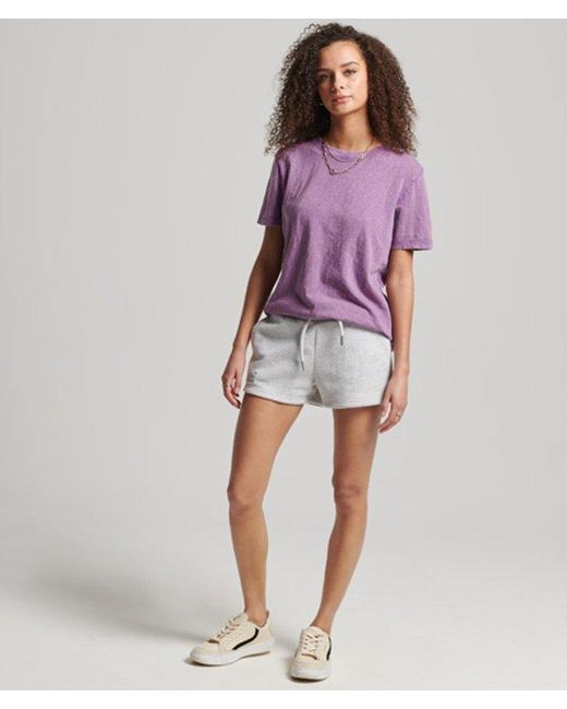 Superdry Purple & Co Organic Cotton Vintage Logo Jersey Shorts