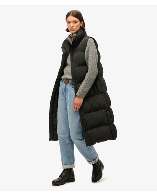 Superdry Black & Co Long Puffer Gilet