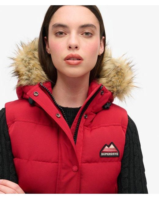 Superdry Red & Co Everest Faux Fur Gilet