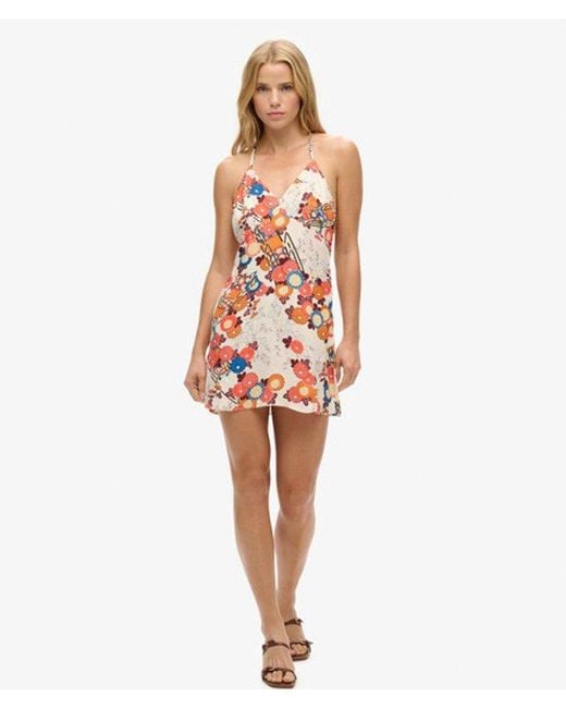 Superdry White & Co Printed Mini Slip Dress