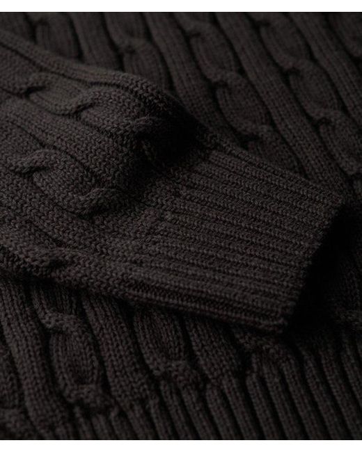 Pull ample torsadé à col roulé Superdry en coloris Black