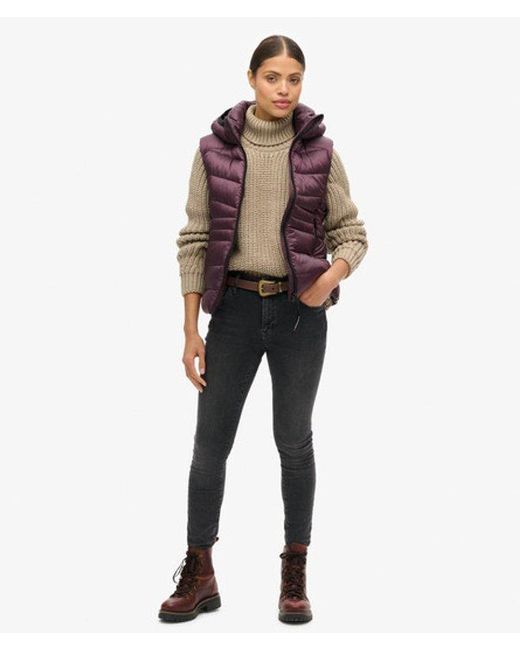 Femme Doudoune Sans Manches À Capuche Fuji Taille Superdry en coloris Purple