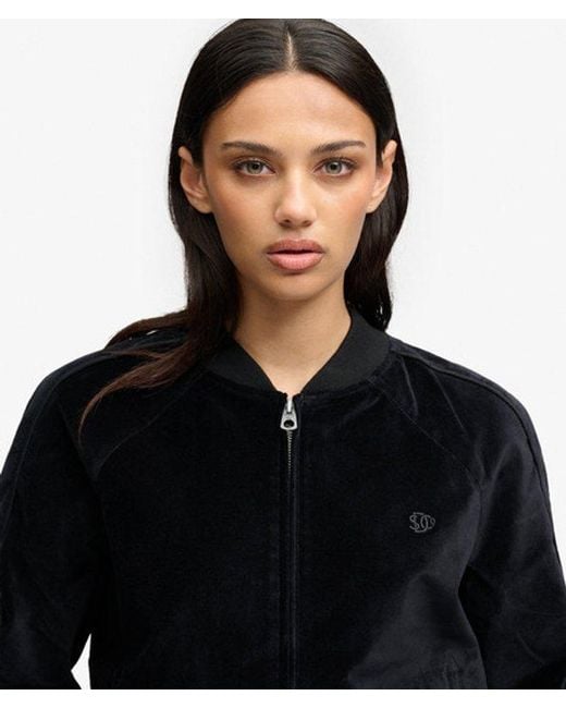 Superdry Black Velvet Bomber Jacket