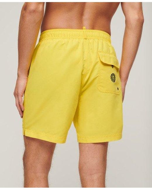 Superdry Yellow Recycled Polo 17-inch Swim Shorts for men