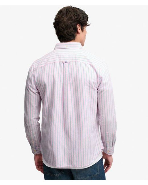 Superdry Purple & Co Preppy Oxford Long Sleeve Shirt for men