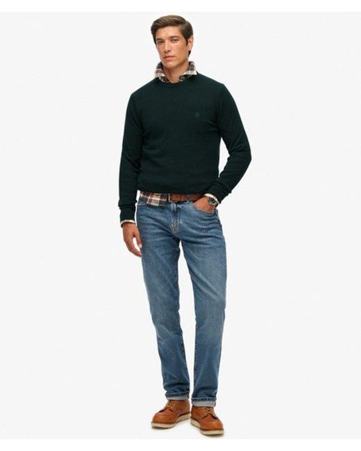 Superdry Blue Essentials Cotton Jumper for men