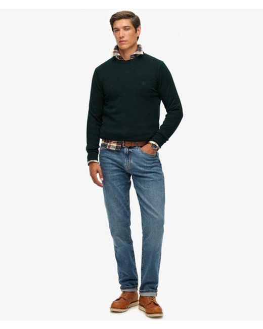 Superdry Blue Essentials Cotton Jumper for men