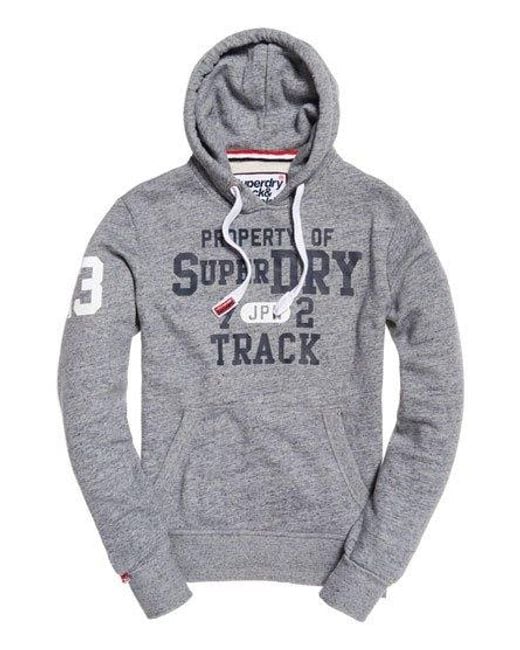 Superdry Gray Track & Field Hoodie Pearl Grindle for men