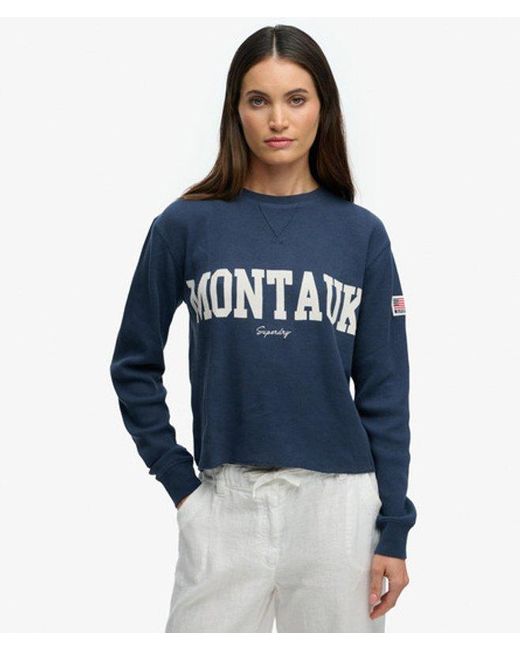 Superdry Blue & Co Athletic Essential Graphic Long Sleeve Top