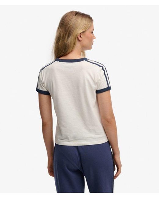 Superdry Blue & Co Athletic Essentials Graphic Ringer T-shirt