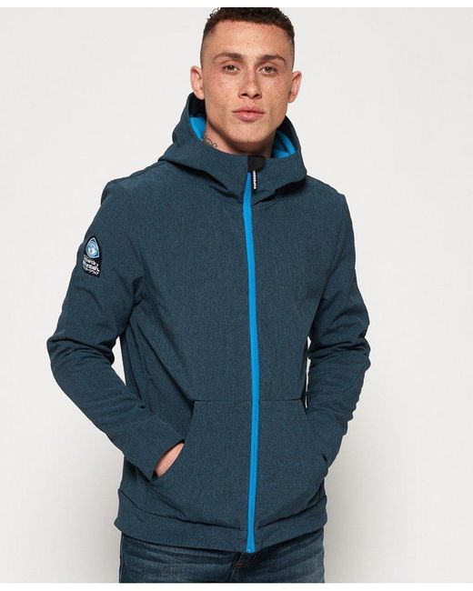 Superdry Hooded Mountaineer Softshell Jacket Blue for Men | Lyst
