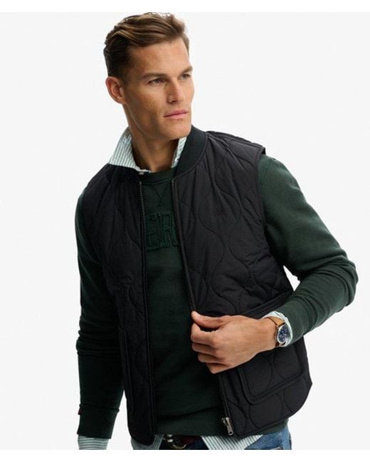Superdry Black Military Liner Vest Jacket for men