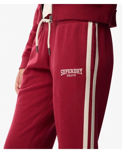 Superdry Red Athletic Stripe Flare joggers