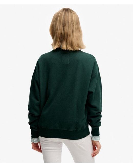 Superdry Green Crest Loose Crew