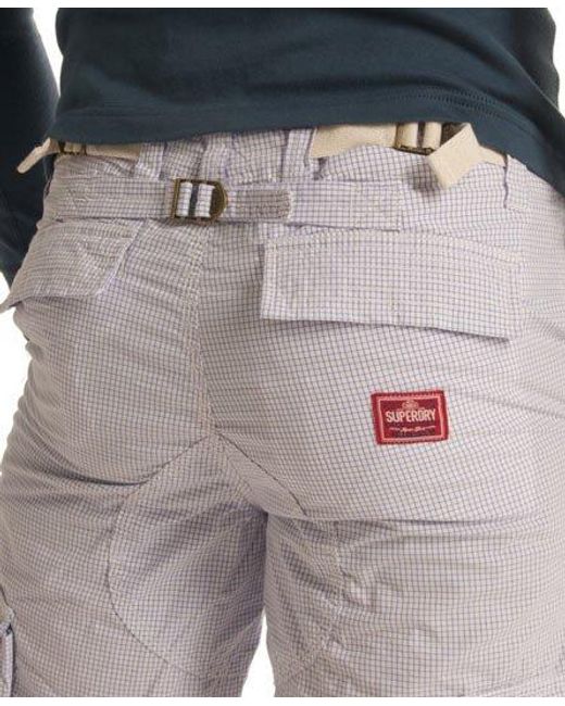 Superdry Gray Washbasket Shorts Mini Check for men