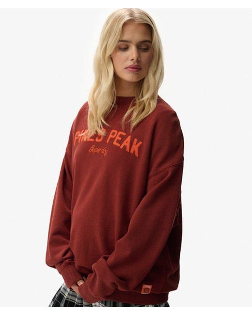 Superdry Red & Co Outdoor Location Loose Crew Sweatshirt