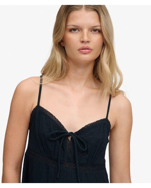 Superdry Black & Co Cheesecloth Tiered Mini Dress