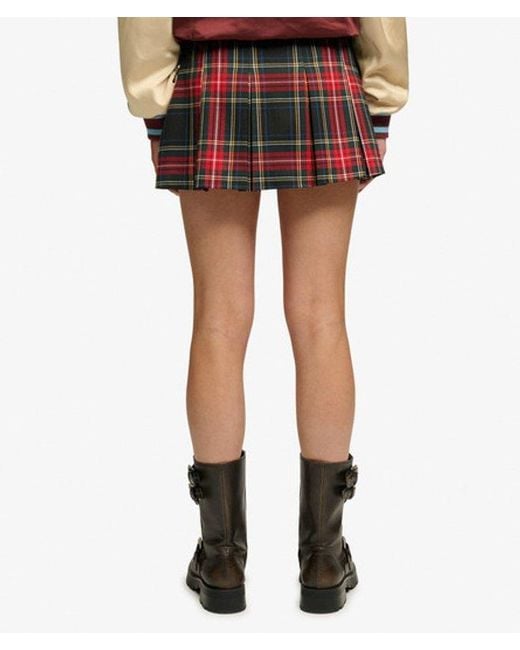 Superdry Red & Co Mini Pleated Skort