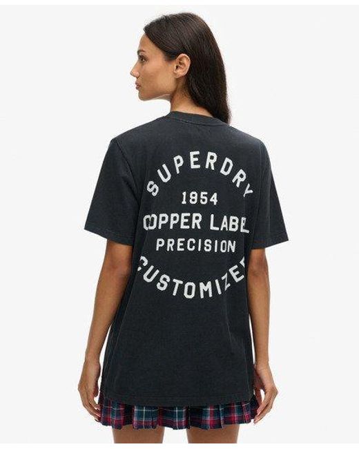 Superdry Black Oversized Copper Label Chest Graphic T-shirt